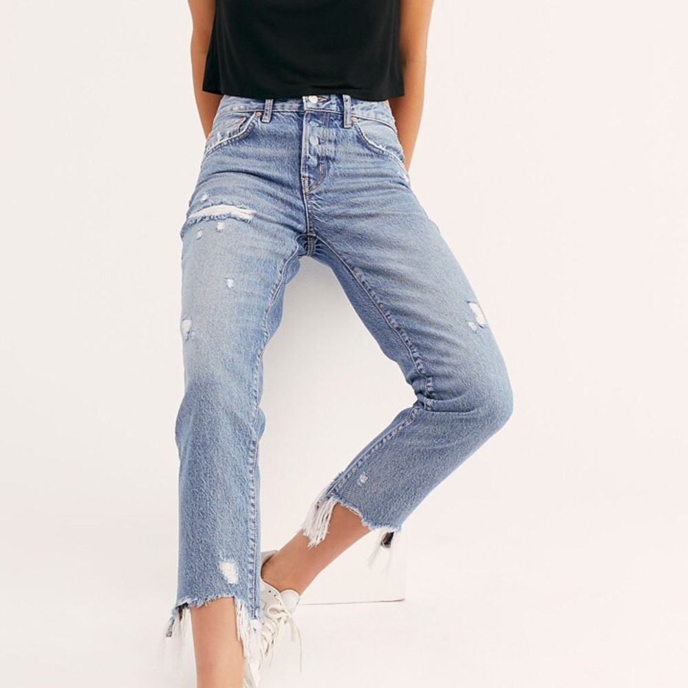Free People Good Time Relaxed Skinny Ripped Jeans